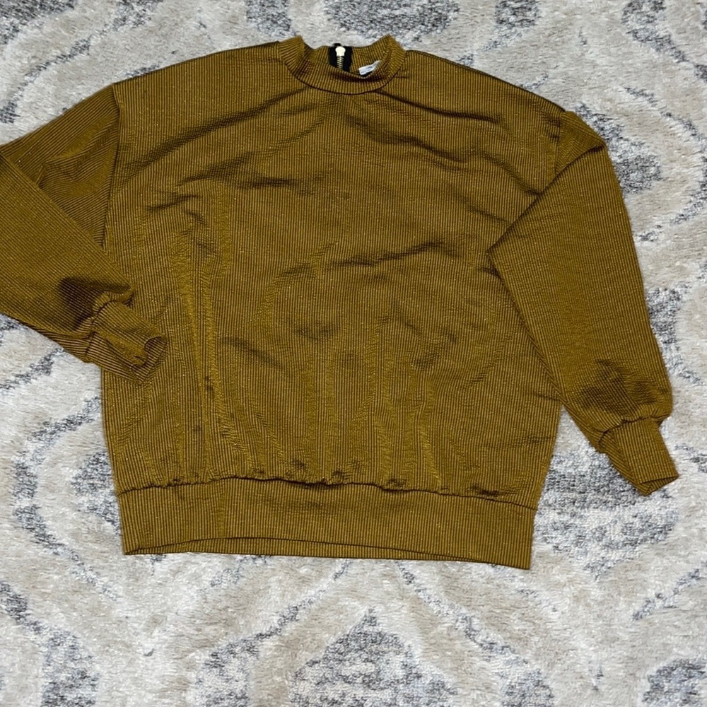 Zara Gold and Black Stripe Pop Over with  long Sleeve